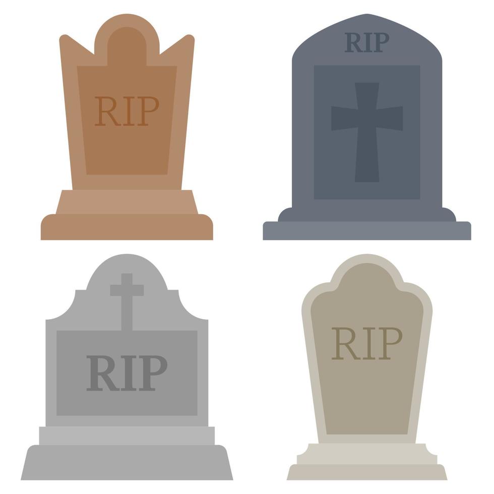 Set of Tombstone isolated on white background vector