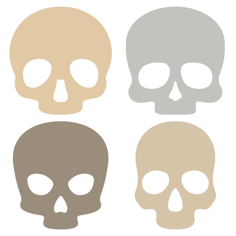 Set of Skull isolated on white background vector