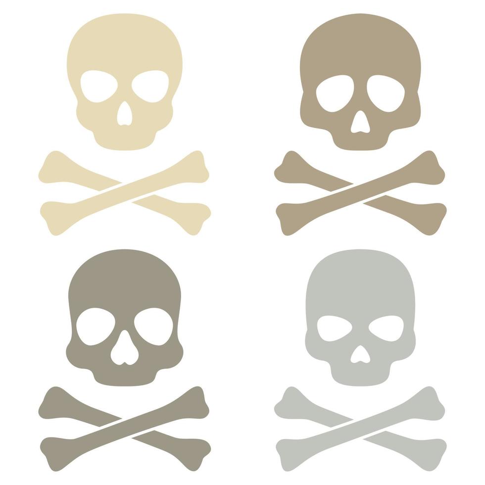 Set of Skull and Crossbones isolated on white background vector