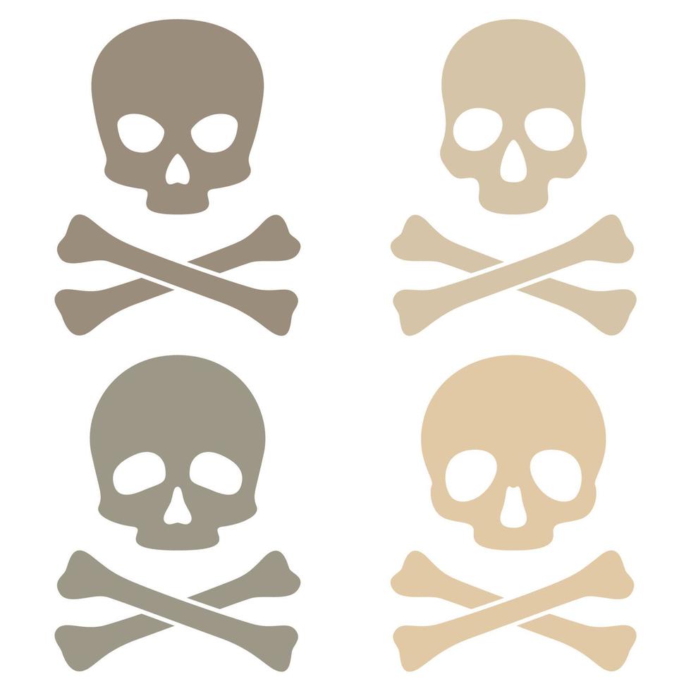 Set of Skull and Crossbones isolated on white background vector