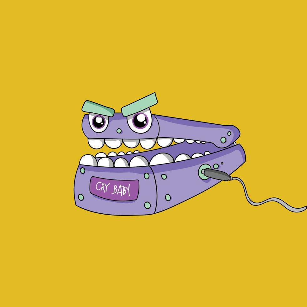 Cry Baby Monster Effect Guitar vector