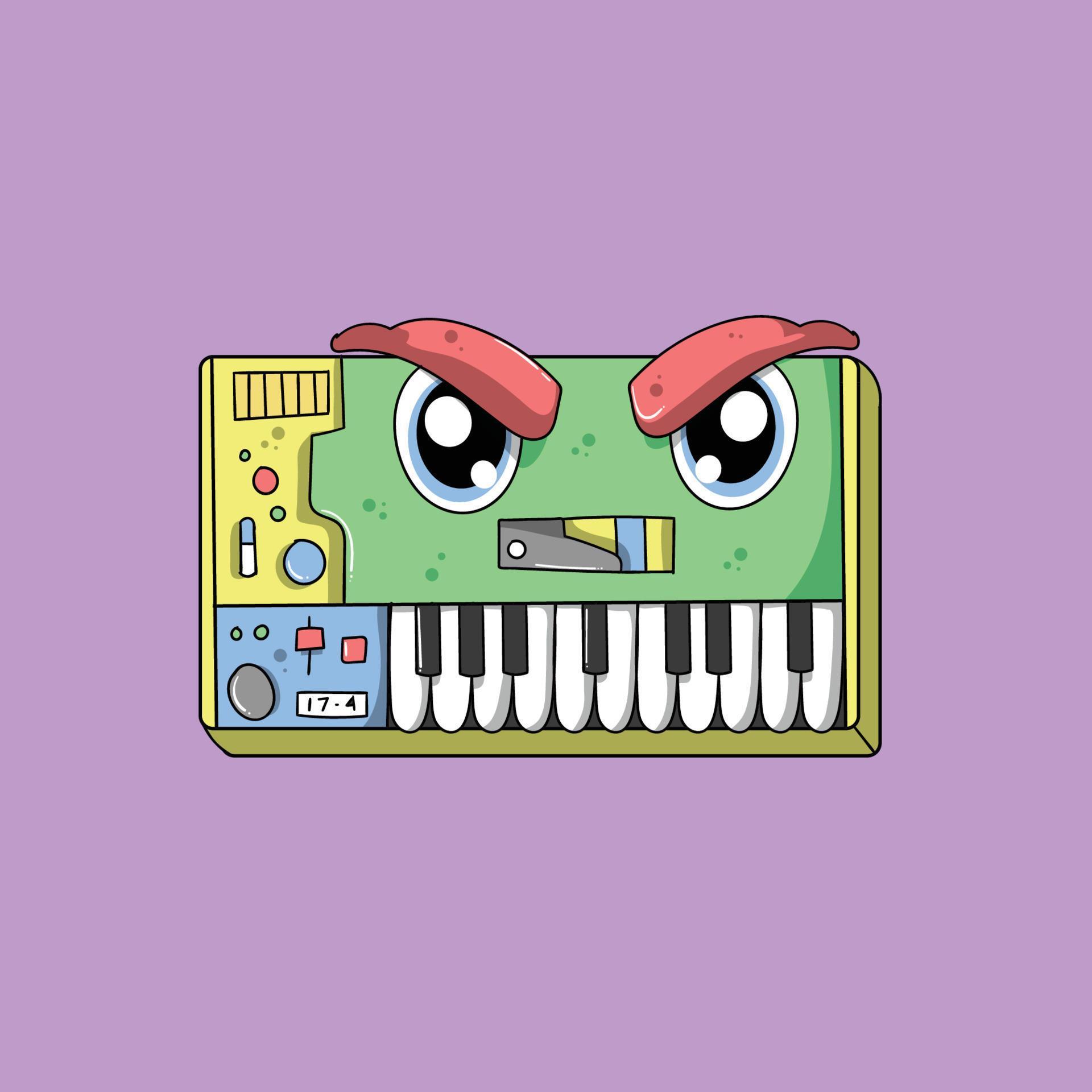 Synth Cute Monster 13170066 Vector Art at Vecteezy
