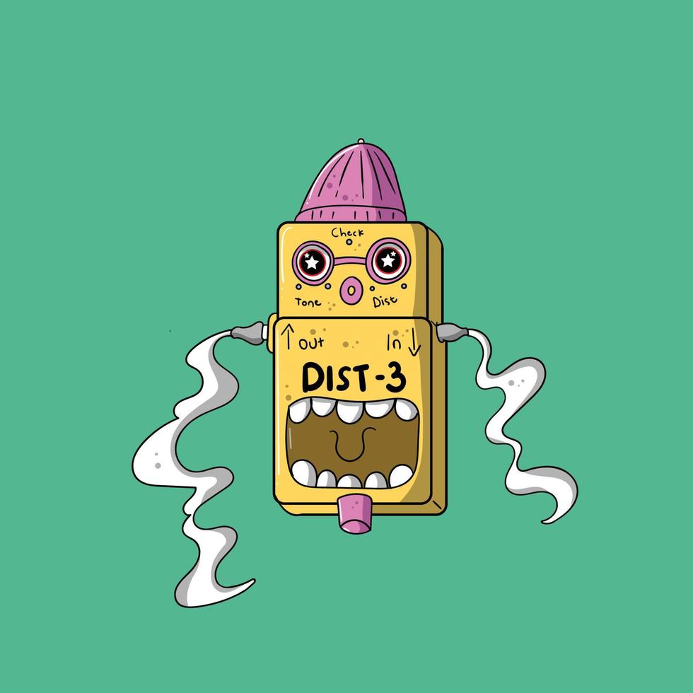 Distortion Effect Guitar Monster vector