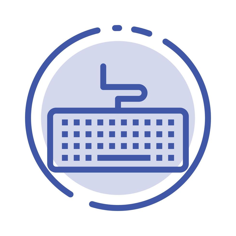 Key Keyboard Hardware Education Blue Dotted Line Line Icon vector