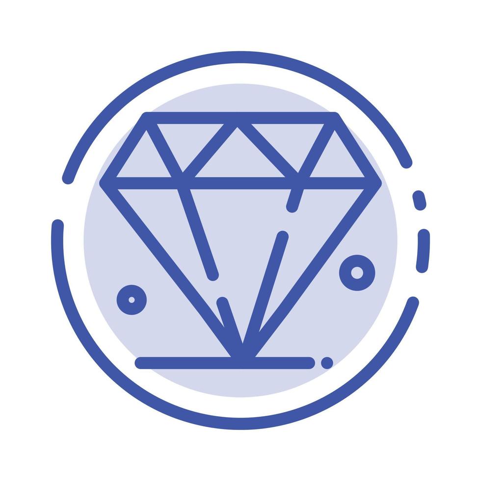 Diamond Jewel Madrigal Blue Dotted Line Line Icon vector