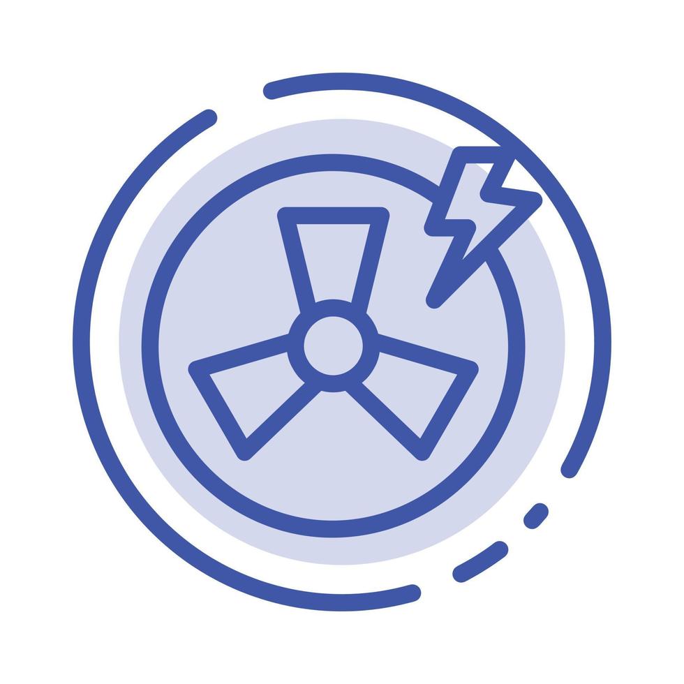 Fan Power Energy Factory Blue Dotted Line Line Icon vector