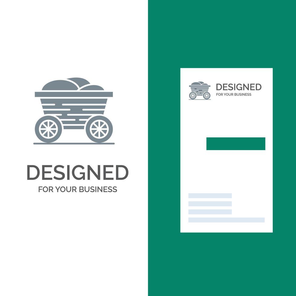 Trolley Cart Food Bangladesh Grey Logo Design and Business Card Template vector