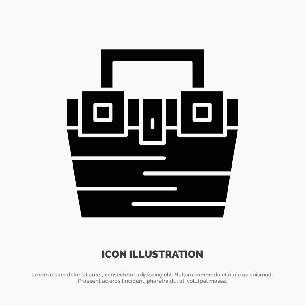 Bag Box Construction Material Toolkit solid Glyph Icon vector