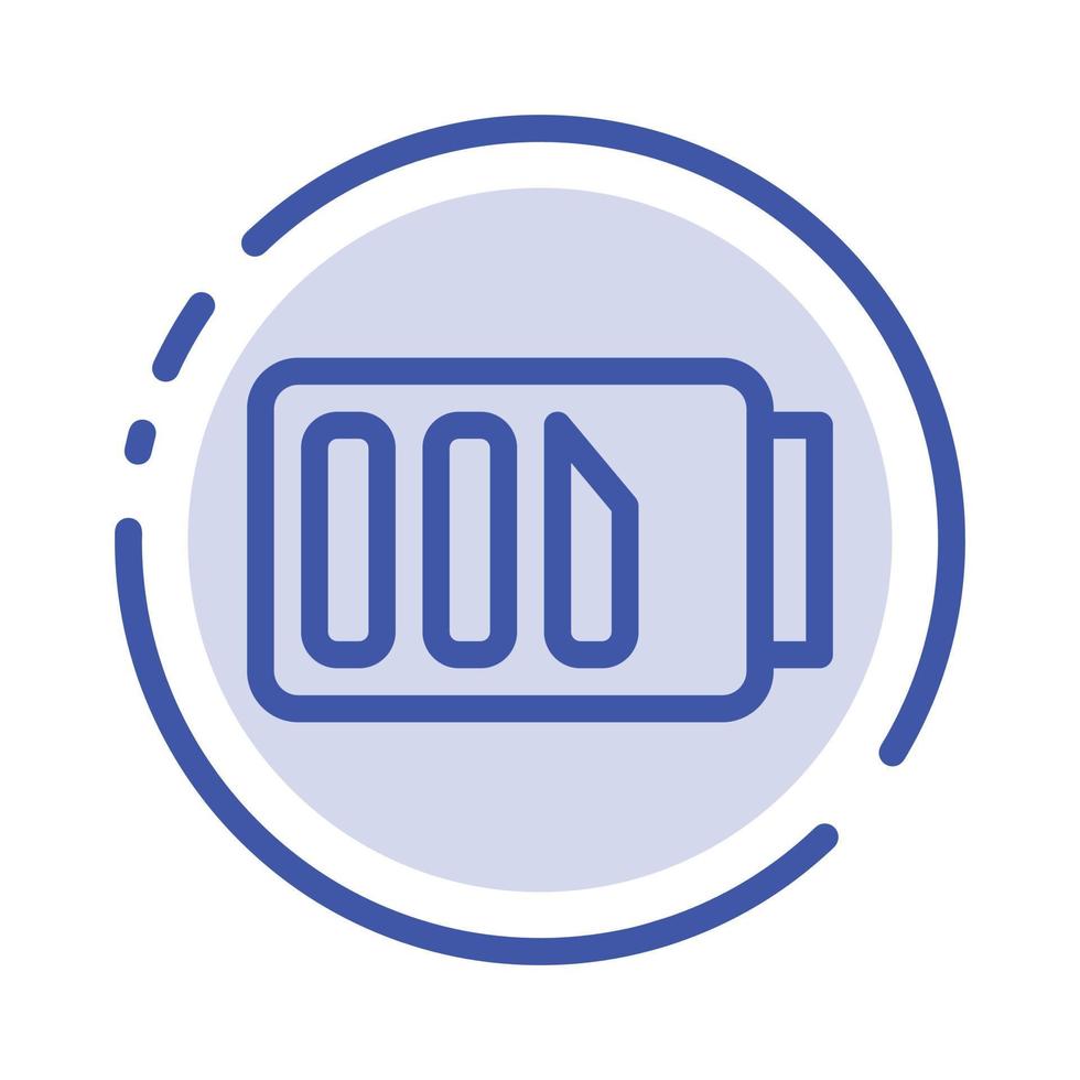 Charge Battery Electricity Simple Blue Dotted Line Line Icon vector