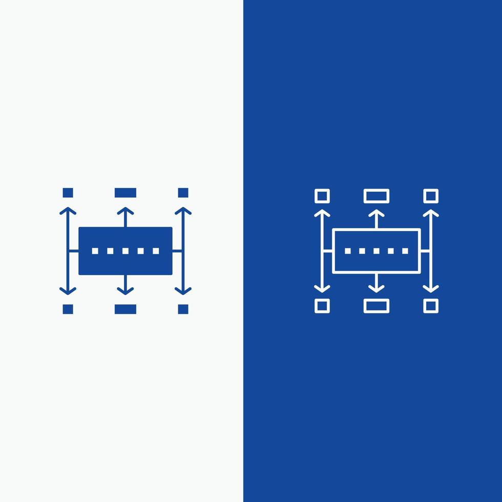 Workflow Workflow Planning Business Modern Planning Line and Glyph Solid icon Blue banner Line and G vector