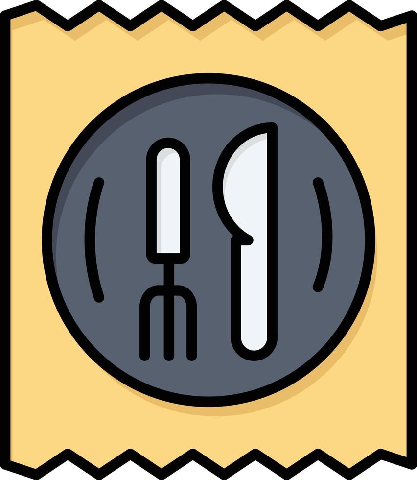 almuerzo hotel cuchillo mesa color plano icono vector icono banner plantilla