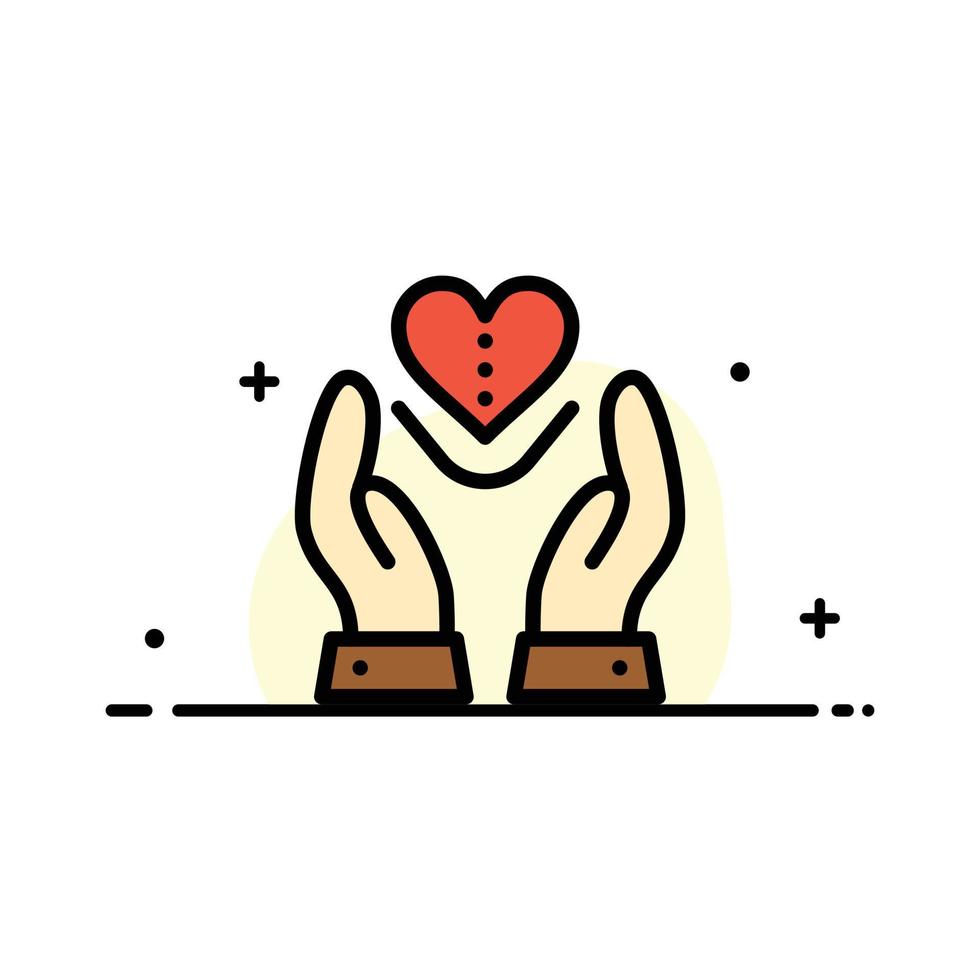 Care Compassion Feelings Heart Love  Business Flat Line Filled Icon Vector Banner Template