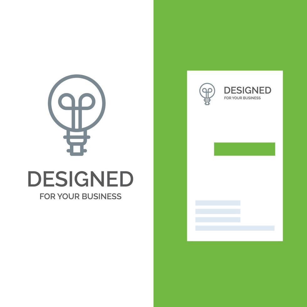 Bulb Light Design Grey Logo Design and Business Card Template vector