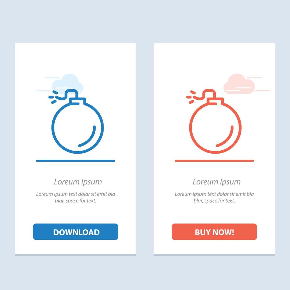 Bomb Explosive Explosion  Blue and Red Download and Buy Now web Widget Card Template vector
