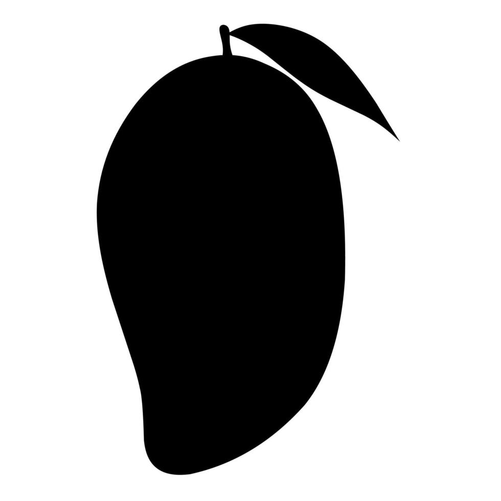 Mango silhouette vector. Mango fruit icon in black style on white background. Great for fruit logos. vector