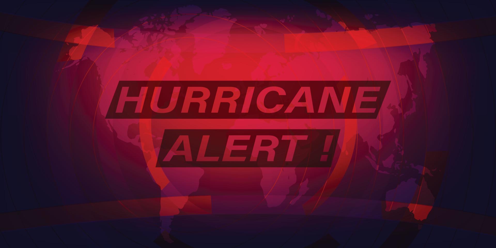 telón de fondo de noticias de ciclones, con color rojo alarmante y mapa mundial. Alerta de ciclón y tiempo vector