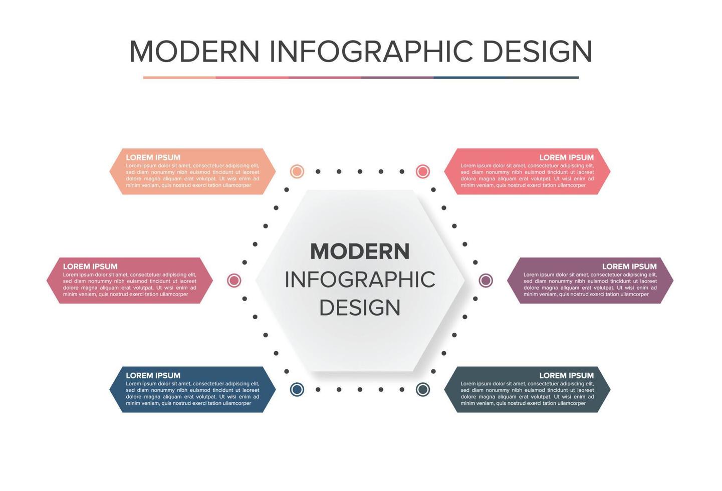 Modern Infographic design presentation background flat color vector