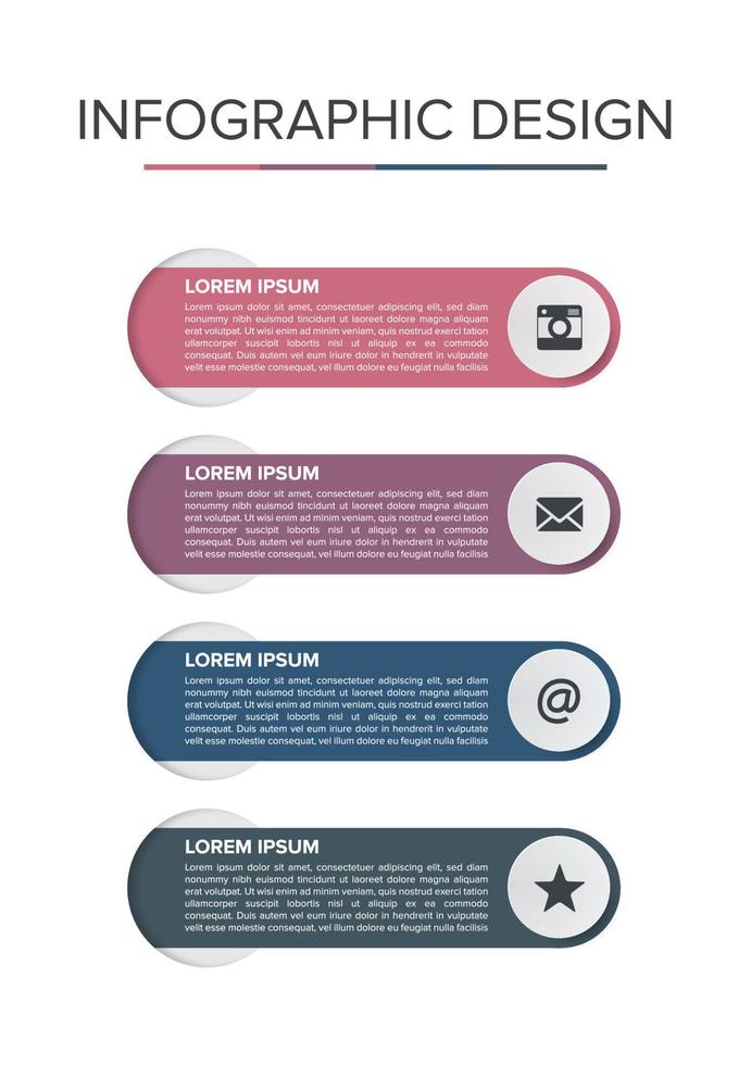 Modern Infographic element business design presentation flat color vector