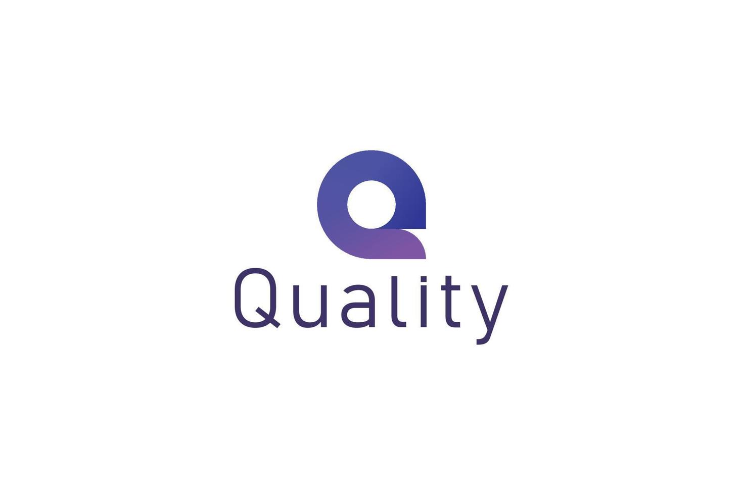 ley q creativo logotipo tecnológico de color púrpura vector