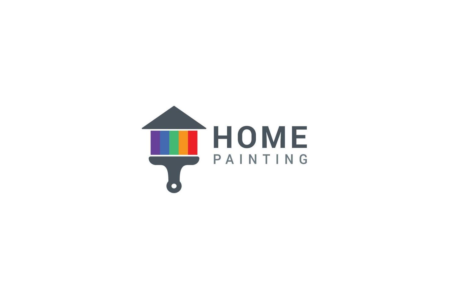 Colourful paint brush real estate logo concept vector