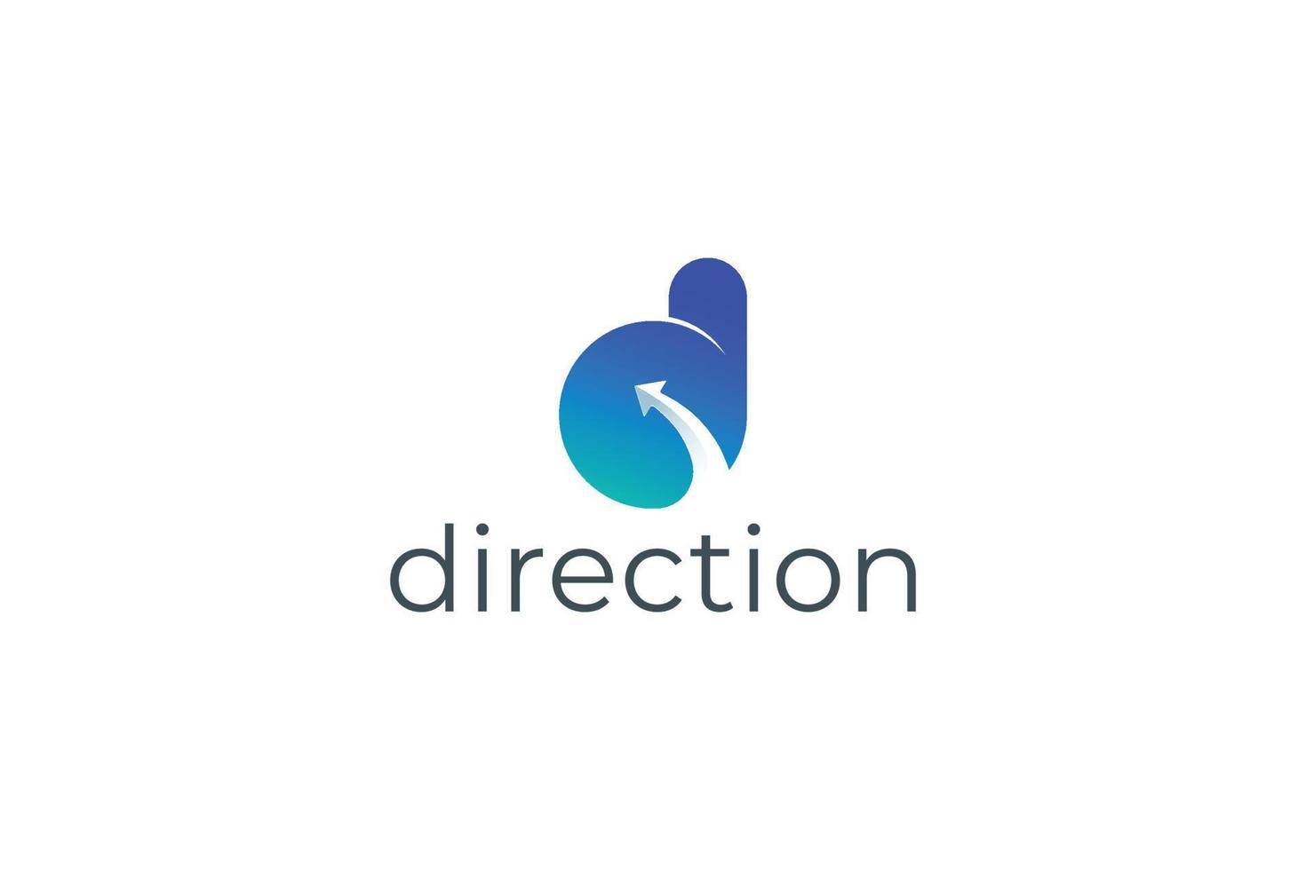 Letter d technological arrow motion and direction logo vector