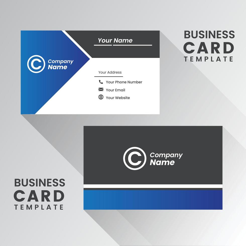 Blue and black Two sided presentation of professional business or 