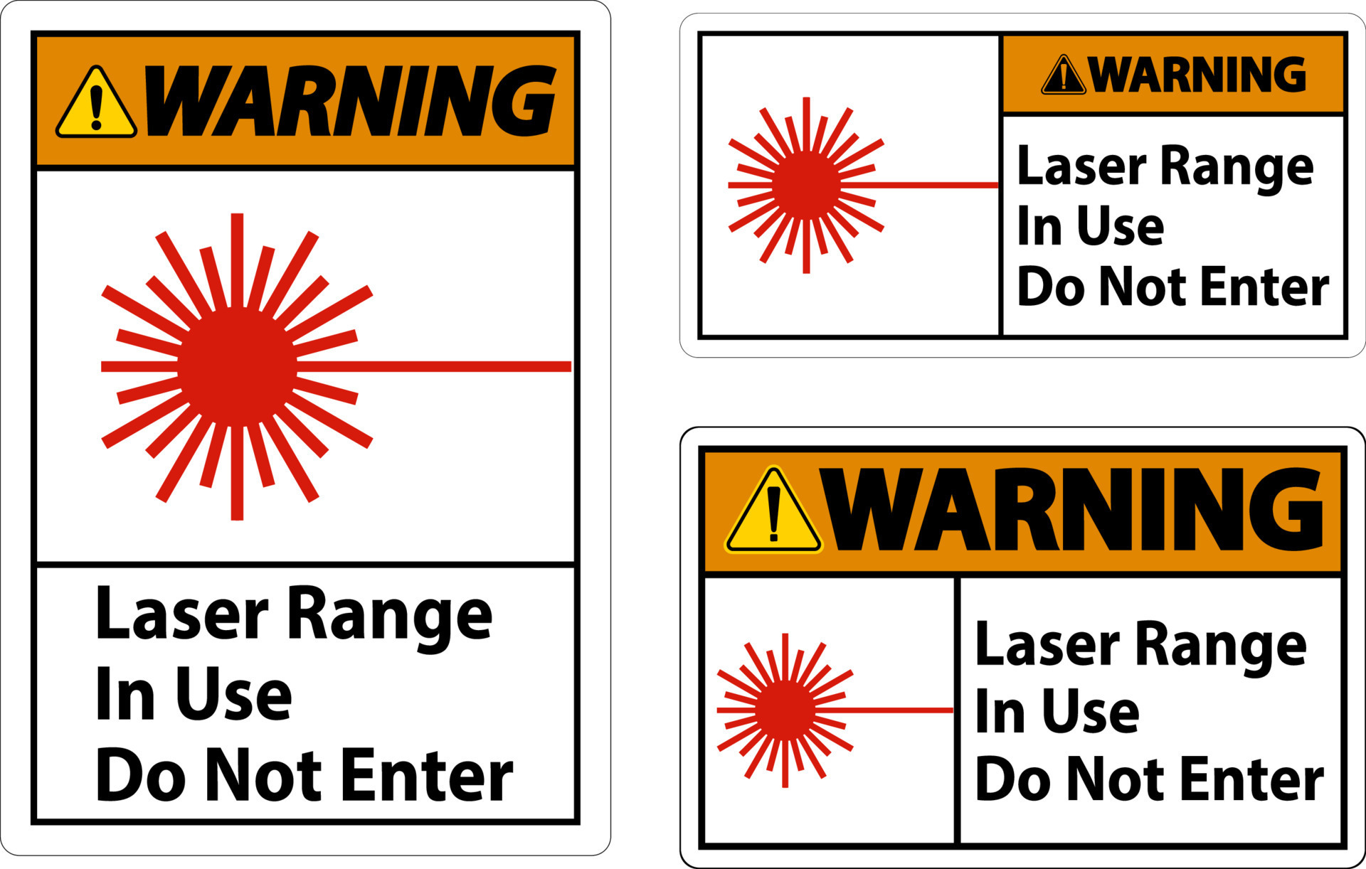 Warning Laser Range In Use Do Not Enter Sign 13171084 Vector Art at