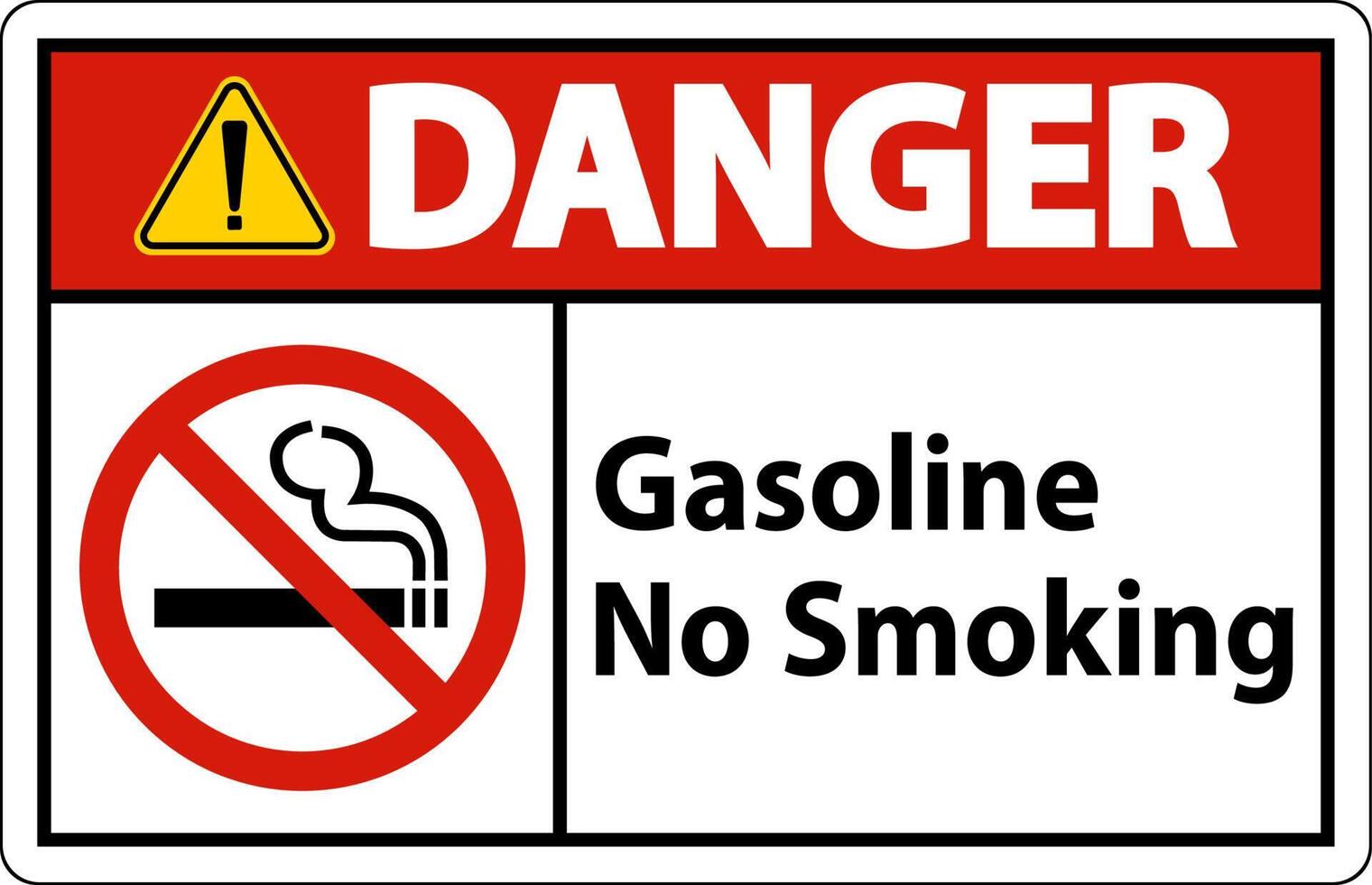 Danger Gasoline No Smoking Sign On White Background 13171099 Vector Art