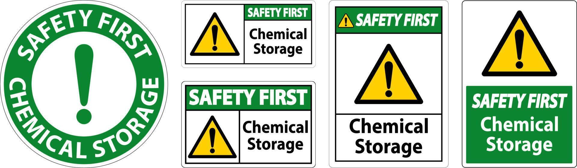 Safety First Chemical Storage Symbol Sign On White Background vector
