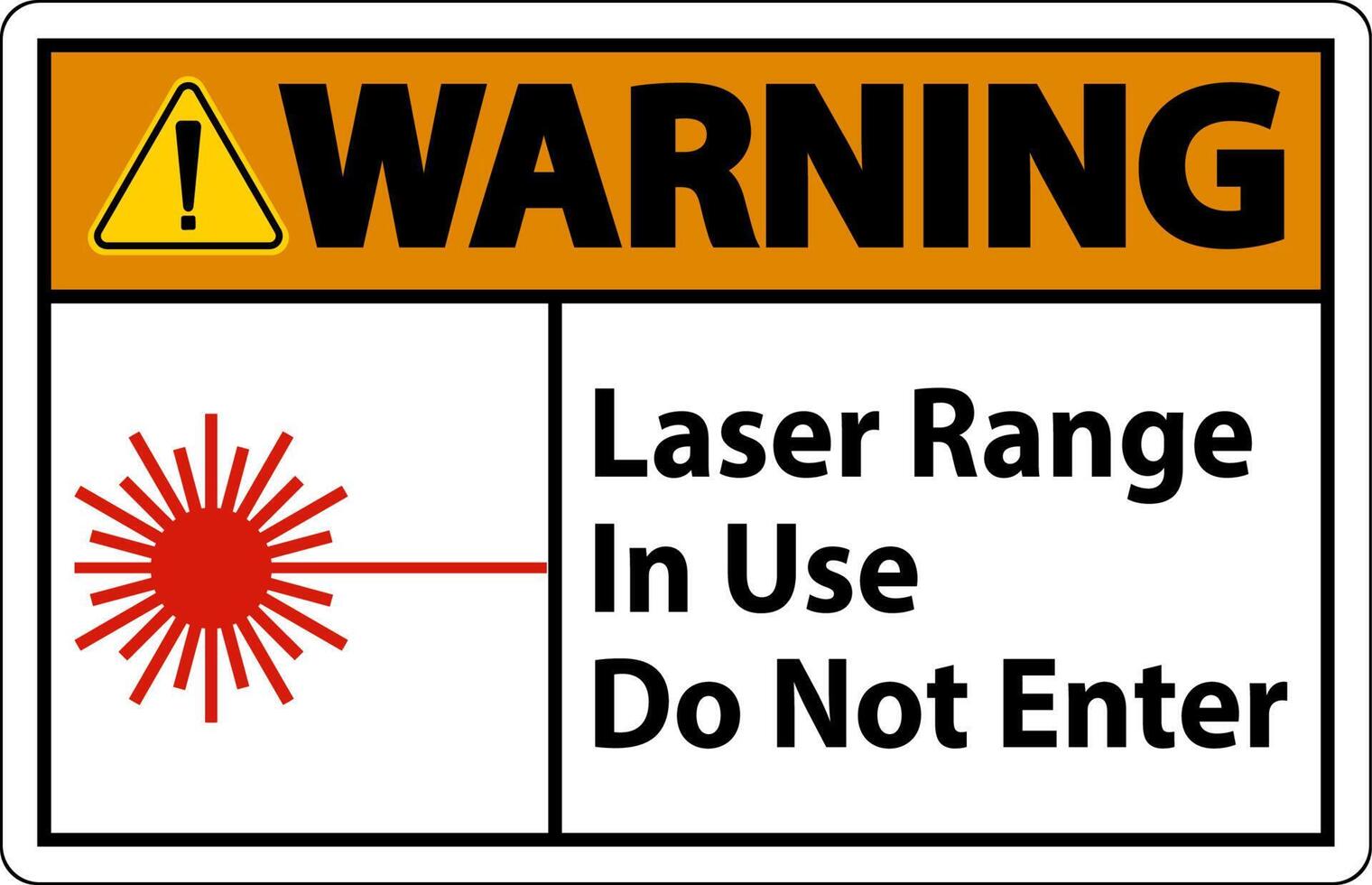 Warning Laser Range In Use Do Not Enter Sign 13171131 Vector Art at
