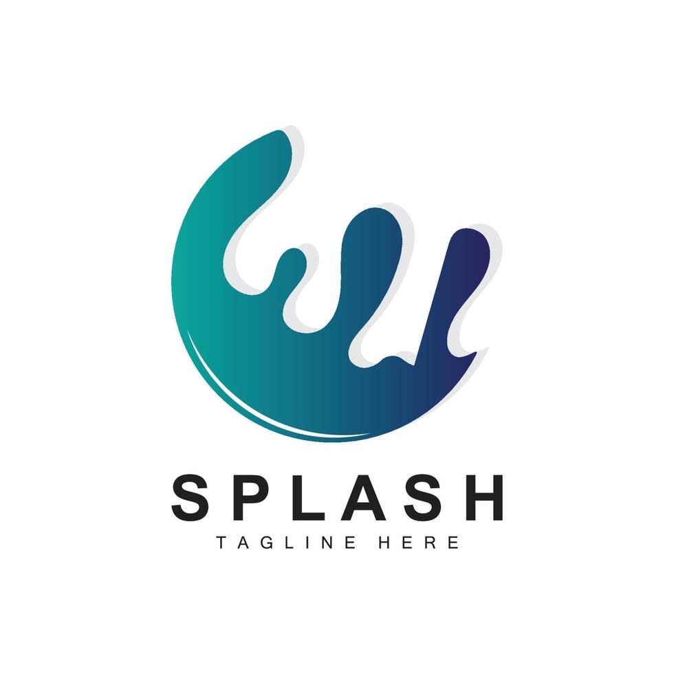 Splash Logo, Water Wave Icon, Bubble Vector, Water Logo Art, Template Illustration vector