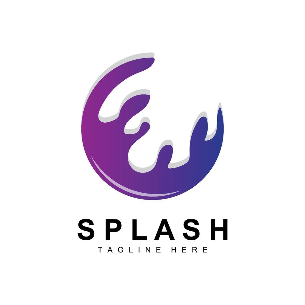 Splash Logo, Water Wave Icon, Bubble Vector, Water Logo Art, Template Illustration vector