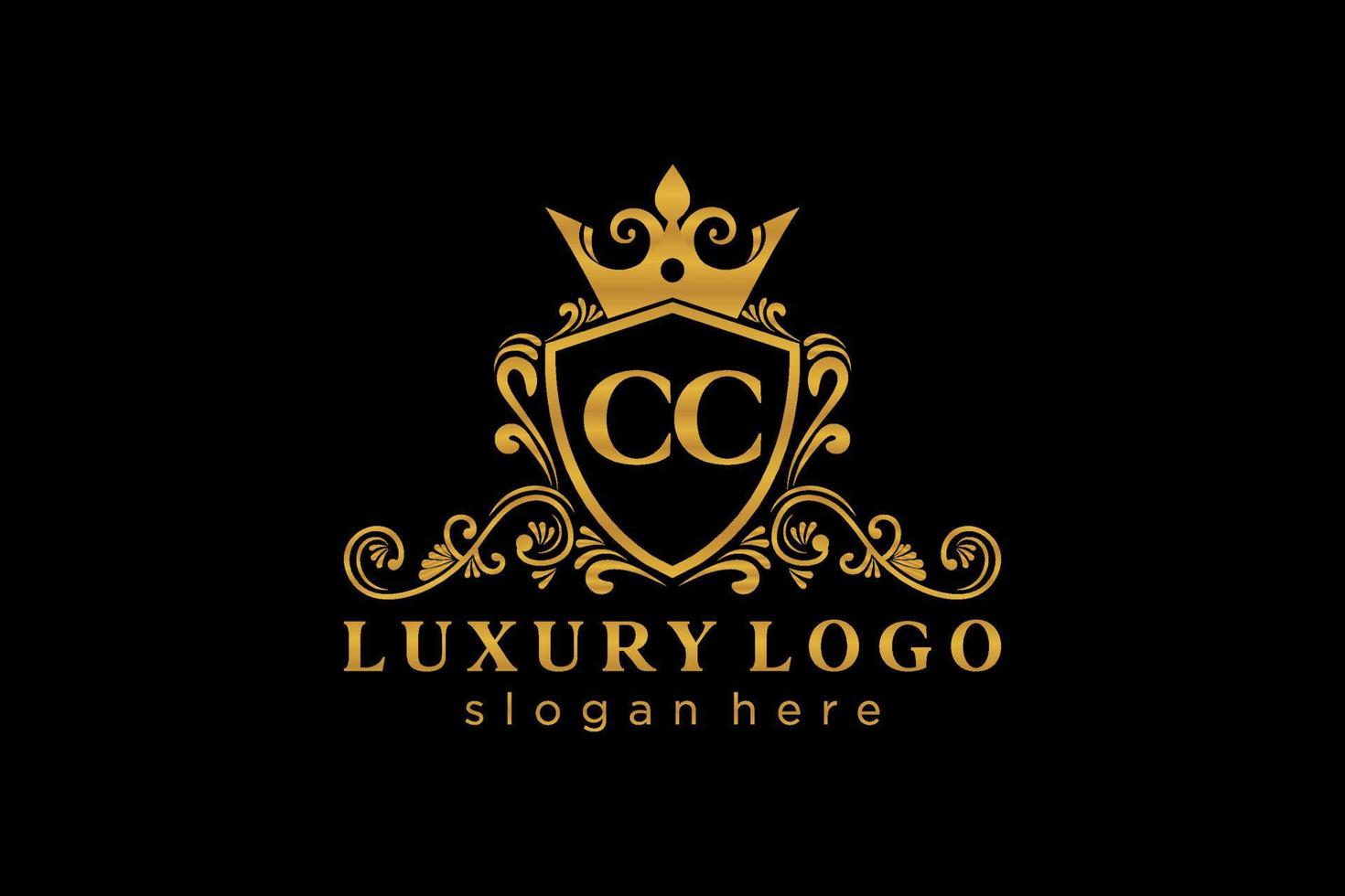 plantilla de logotipo de lujo real de letra cc inicial en arte vectorial para restaurante, realeza, boutique, cafetería, hotel, heráldica, joyería, moda y otras ilustraciones vectoriales. vector