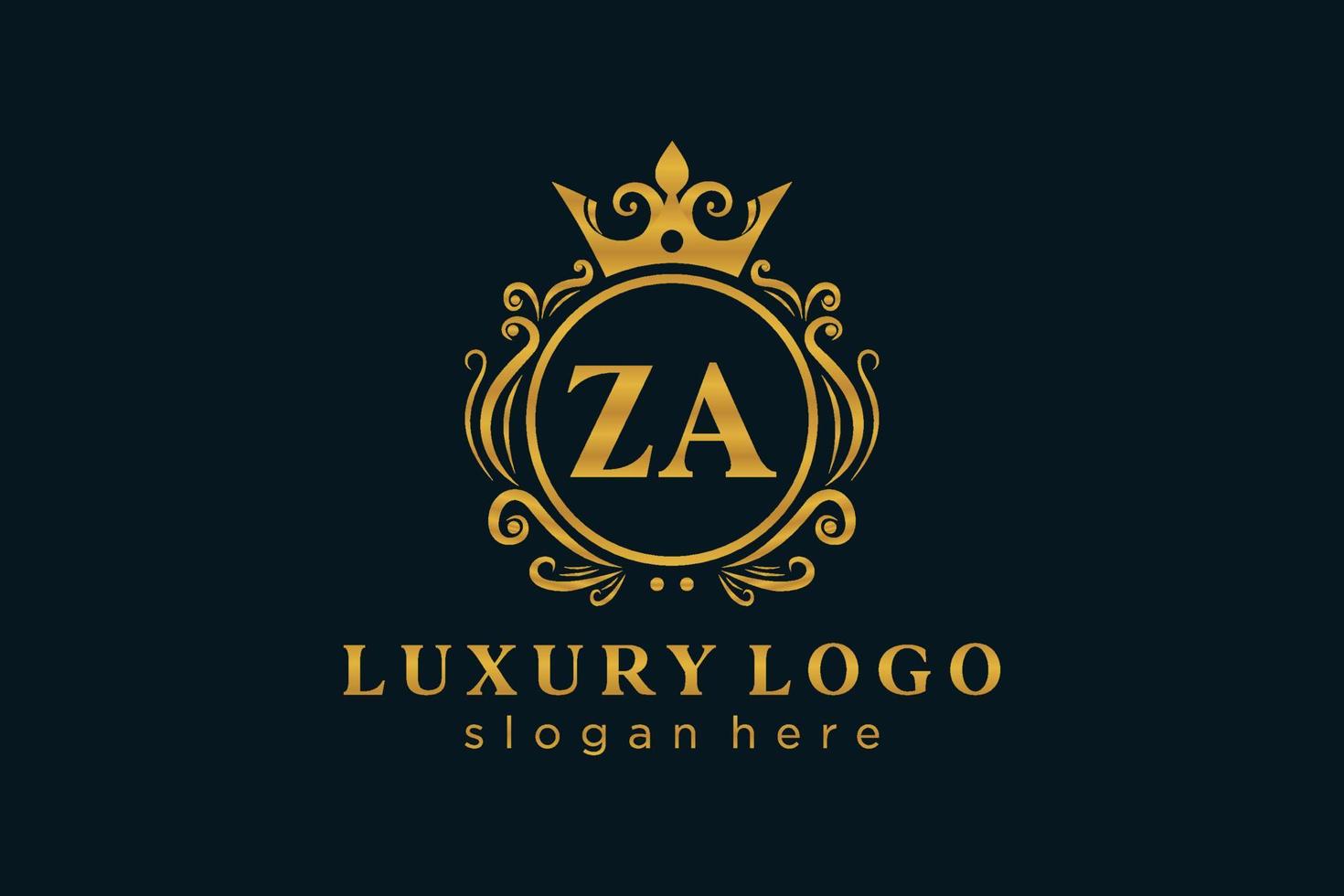 plantilla de logotipo de lujo real de letra za inicial en arte vectorial para restaurante, realeza, boutique, cafetería, hotel, heráldica, joyería, moda y otras ilustraciones vectoriales. vector