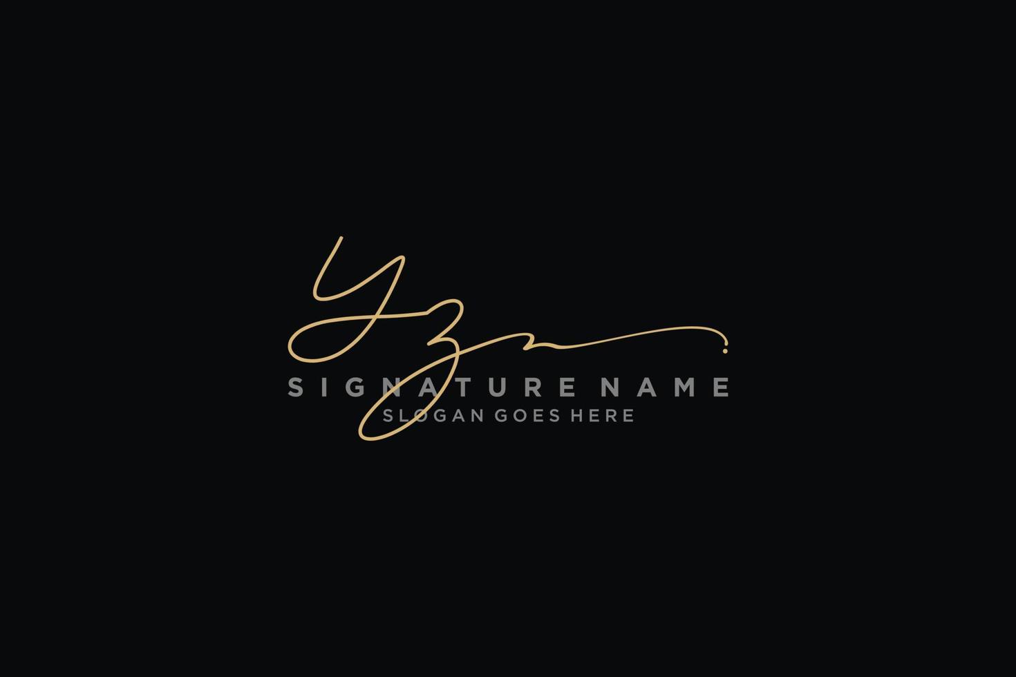 Initial YZ Letter Signature Logo Template elegant design logo Sign Symbol template vector icon