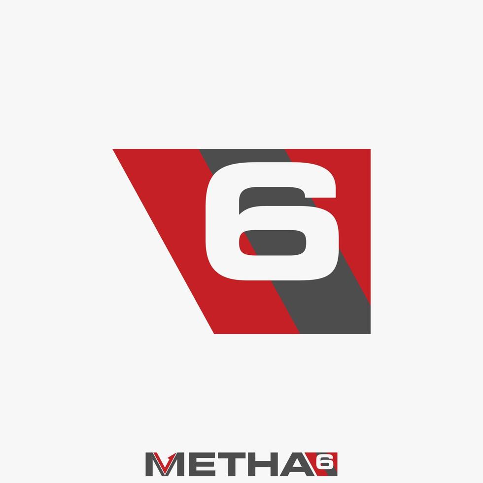 Simple and unique background sport or race with number 6 image graphic icon logo design abstract concept vector stock. Can be used as symbol related to fast or fitness