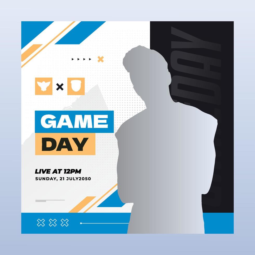Esport gameday social media post banner template vector
