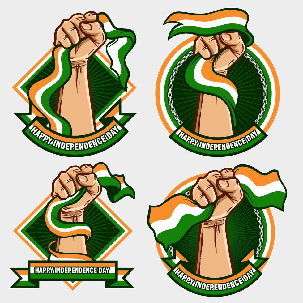 fist hands with india flag illustration vector