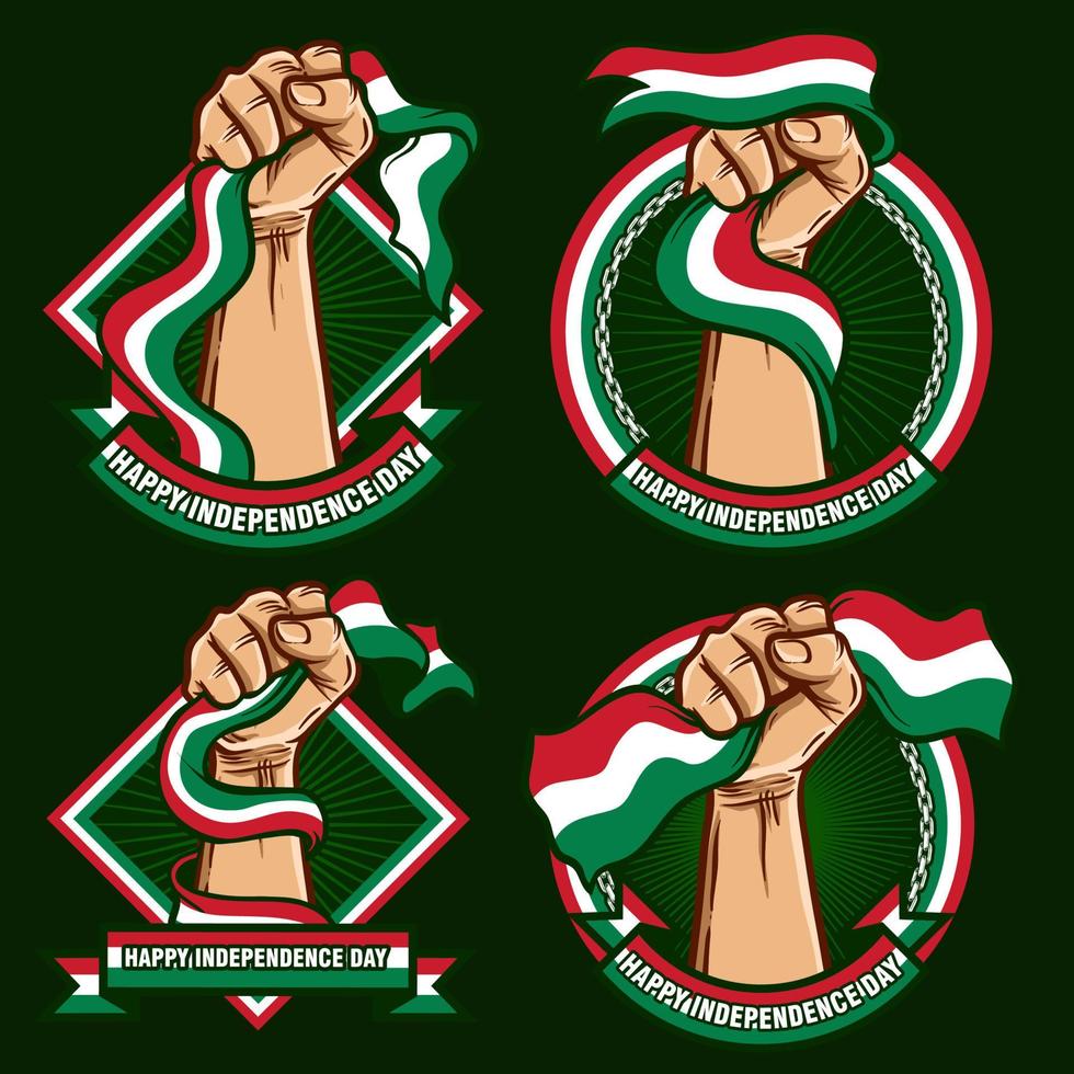 fist hands with hungary flag illustration vector