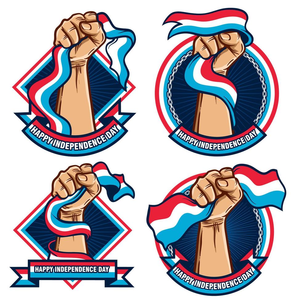 fist hands with luxembourg flag illustration vector