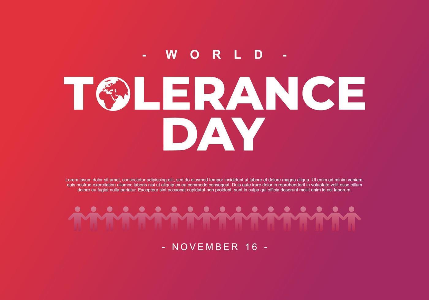 World tolerance day background isolated on purple background. vector