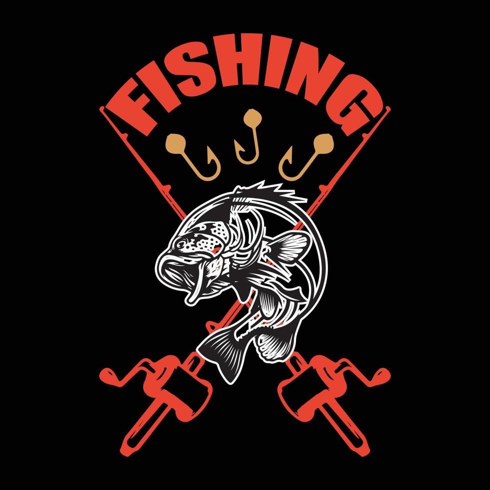 Fishing T-shirt design vector