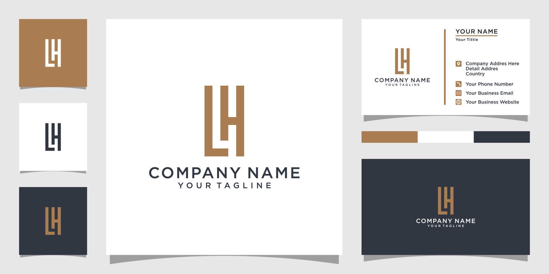 LH or HL initial letter logo design vector