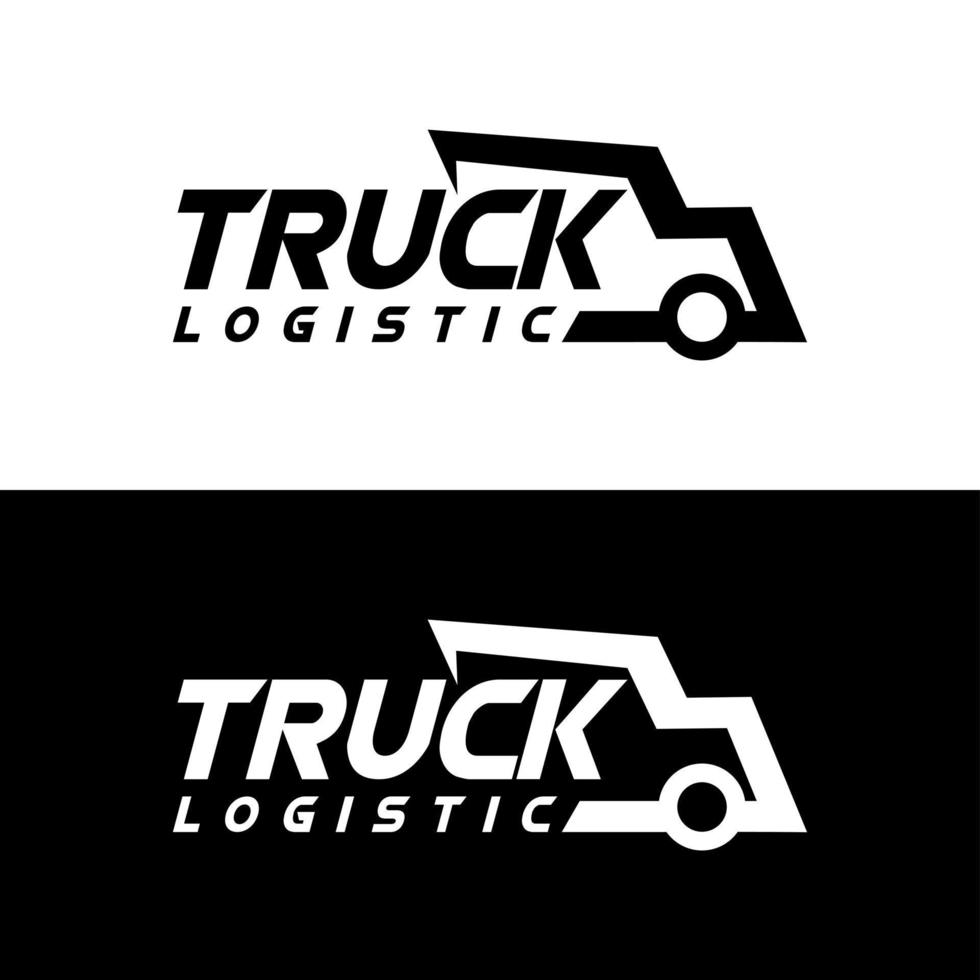 vector de concepto de diseño de logotipo de línea de camiones