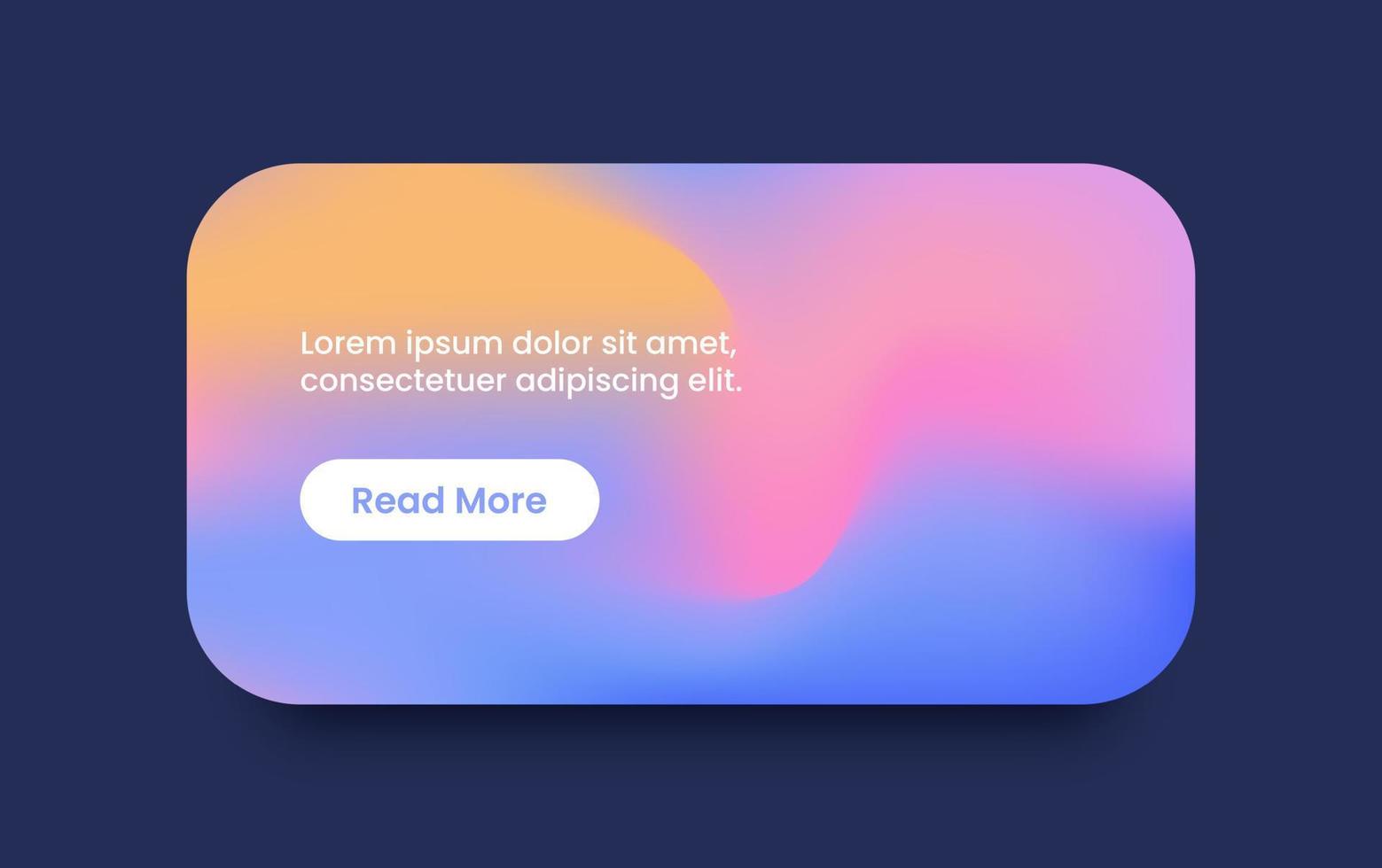 Card element ui kit for responsive mobile app in gradient style. Website marketing or promotion interface template. vector