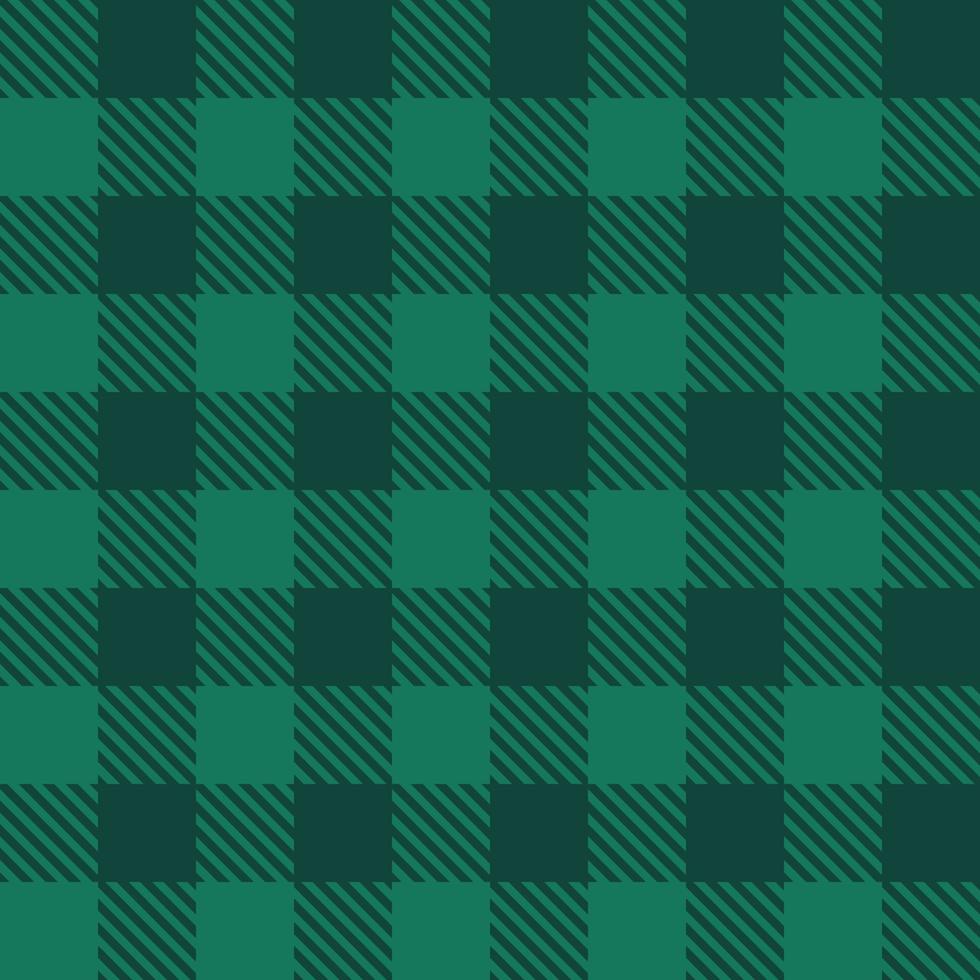 Emerald Buffalo Plaid Lumberjack ornament seamless pattern background. Green checkered pattern, flannel fabric shirt print. Winter Christmas tartan backdrop. vector