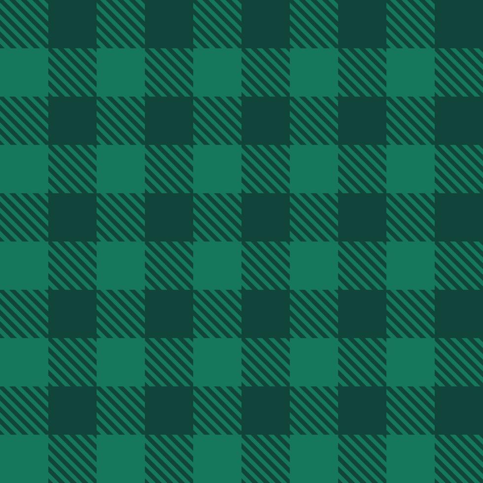 Esmeralda búfalo plaid leñador ornamento sin costuras patrón de fondo. patrón de cuadros verdes, estampado de camisa de tela de franela. telón de fondo de tartán de Navidad de invierno. vector