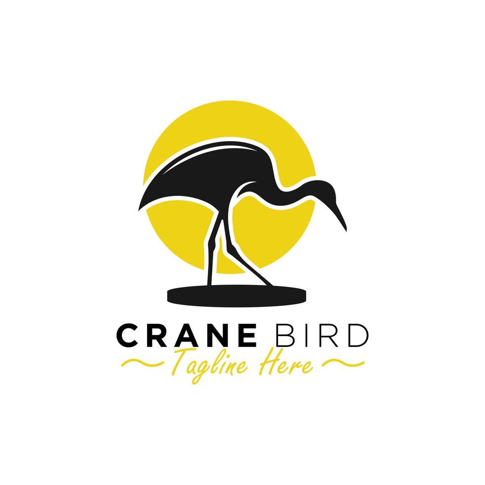 stork illustration logo design vector