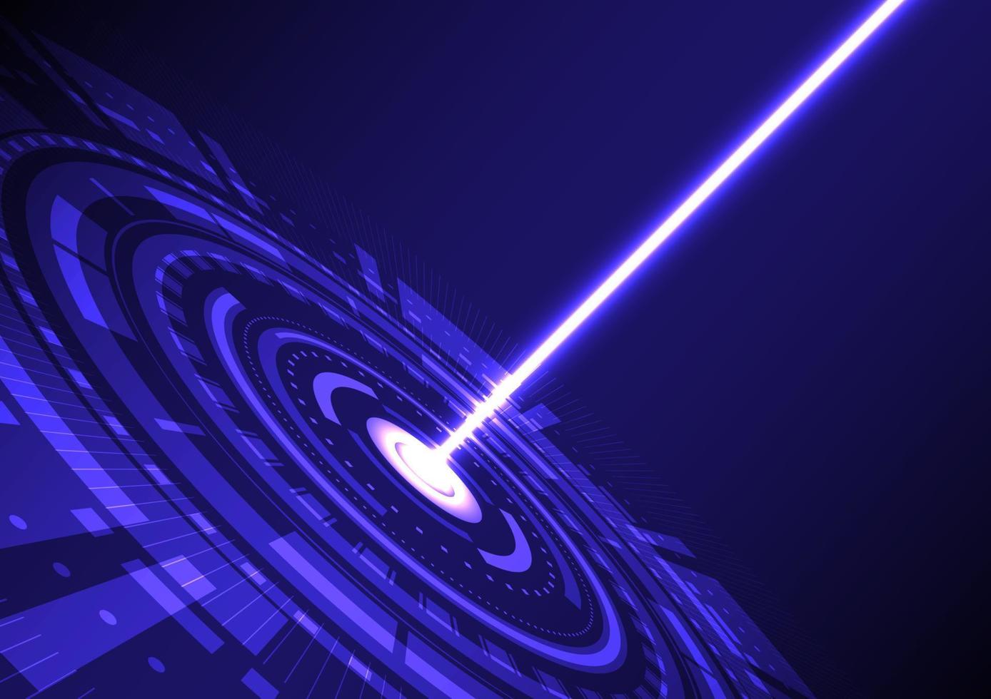 fondo de patrón de círculo azul vectorial abstracto con luz láser para tecnología científica futurista, visualización de datos grandes, concepto de innovación de transformación vector
