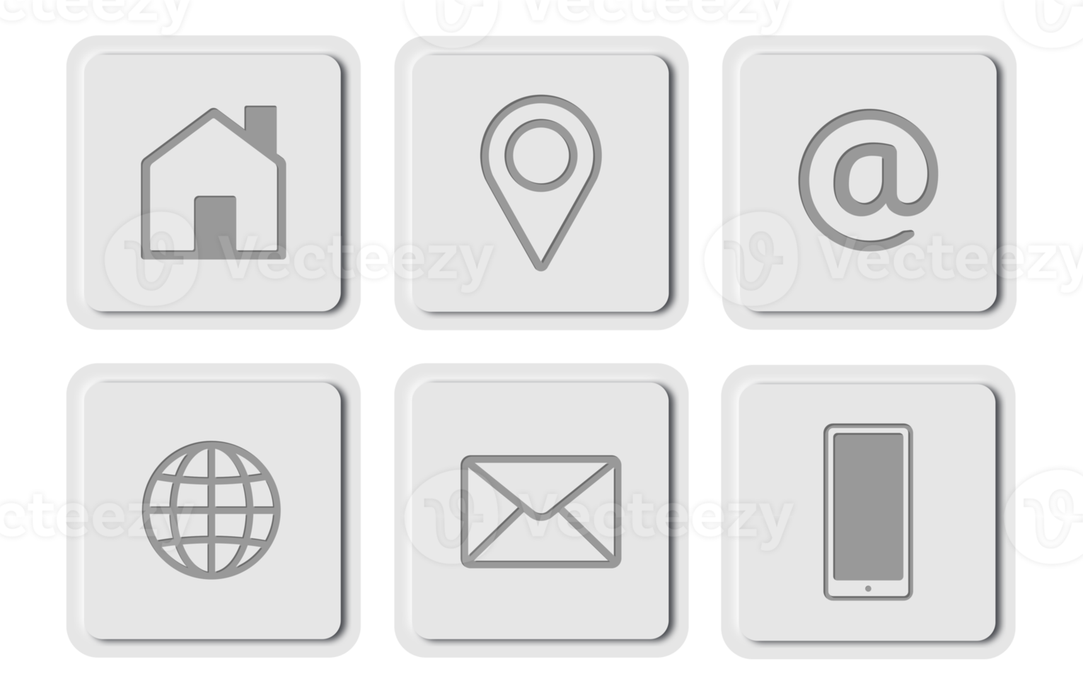 Contact us icon set for web and mobile. Communication set isolated on transparent background png